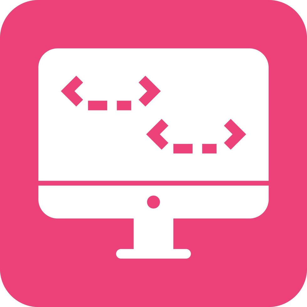 Start and End Code Glyph Round Background Icon vector