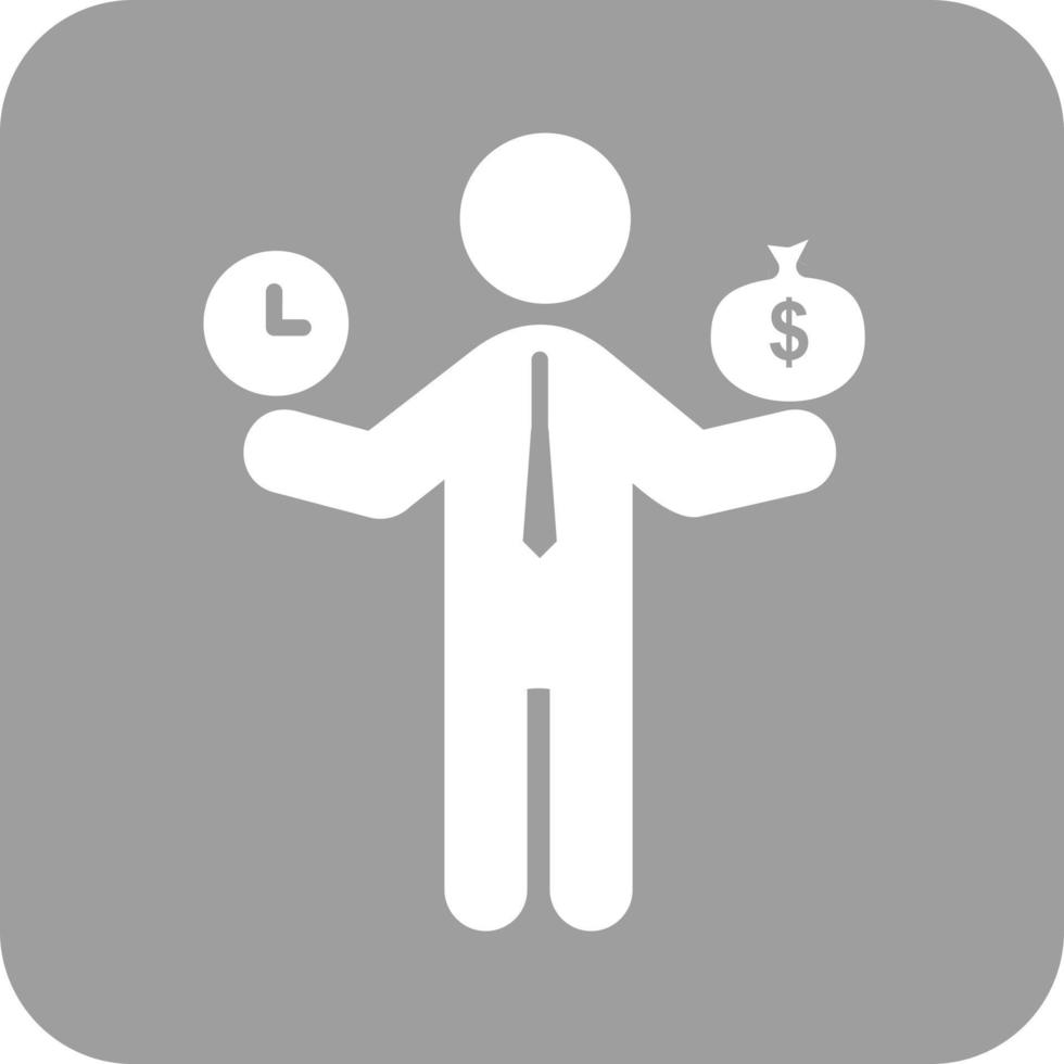 Worker Money Time Glyph Round Background Icon vector