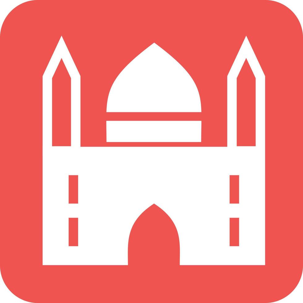 Mosque Glyph Round Background Icon vector