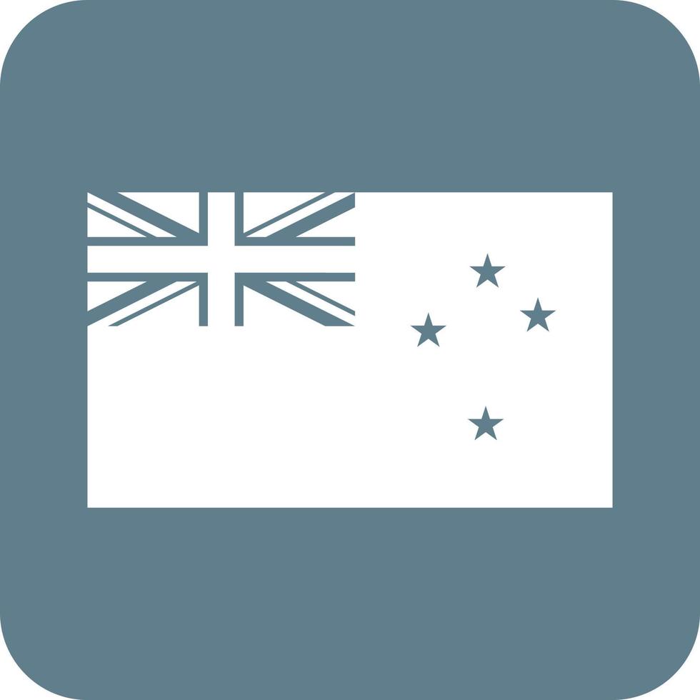 New Zealand Glyph Round Background Icon vector