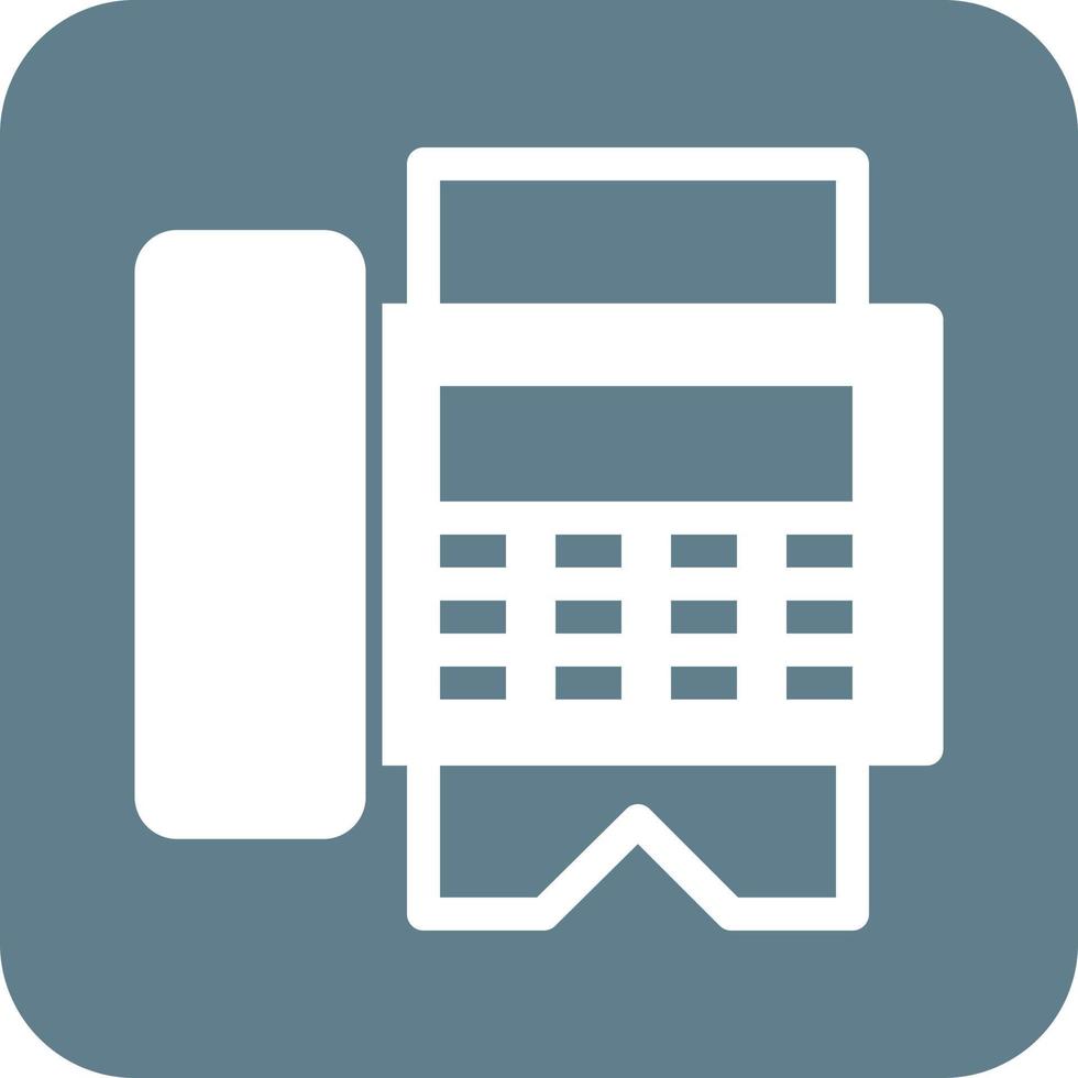 Fax Machine Glyph Round Background Icon vector