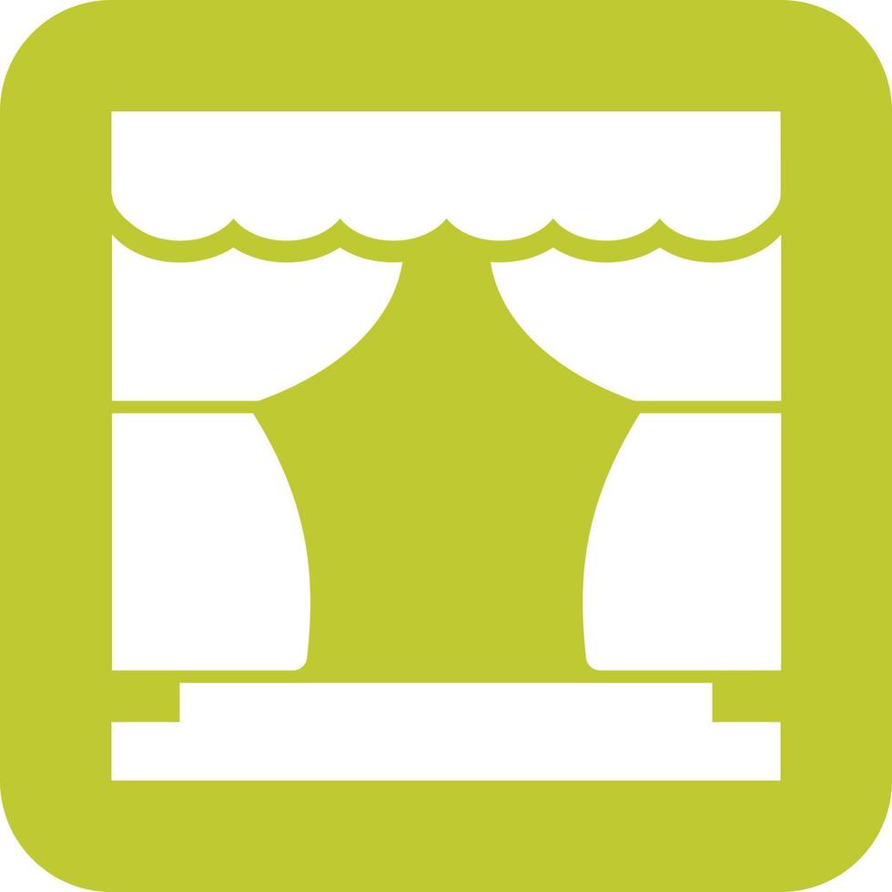 Theatre Glyph Round Background Icon vector