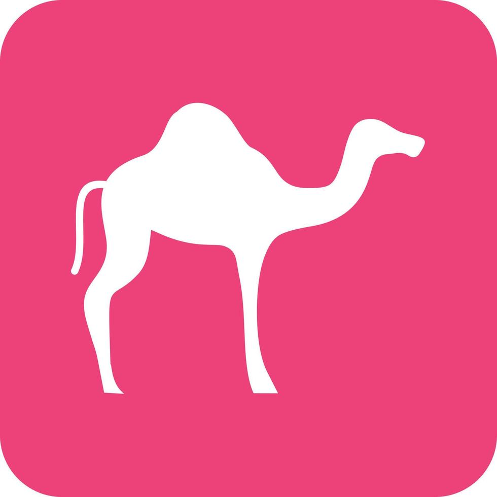 Camel Glyph Round Background Icon vector