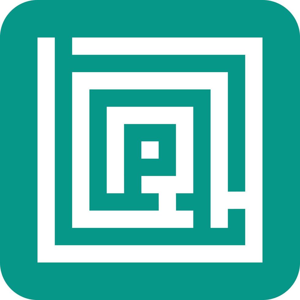 Maze Glyph Round Background Icon vector
