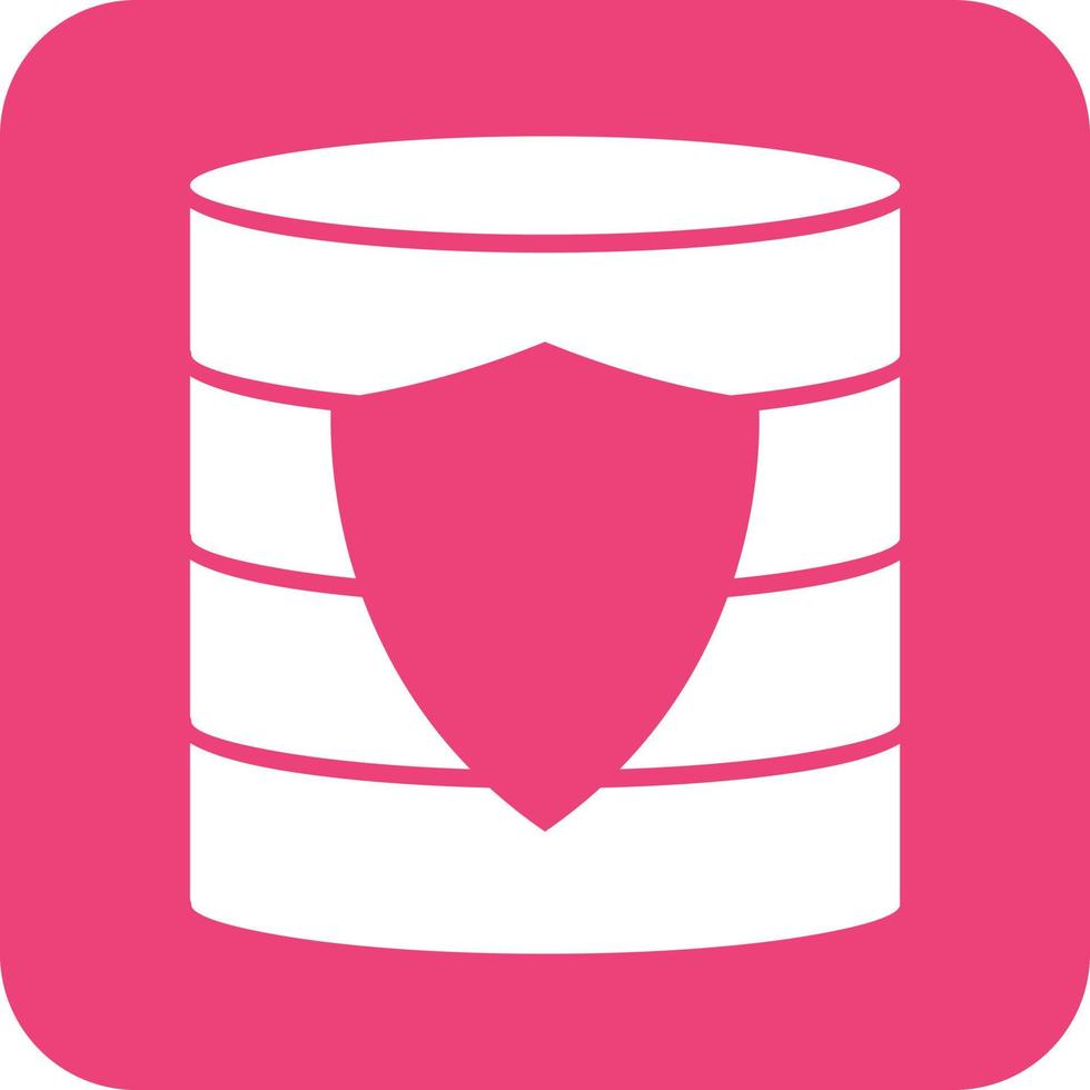 Secured Backup Glyph Round Background Icon vector