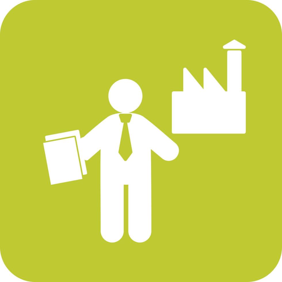 Industry Worker Glyph Round Background Icon vector