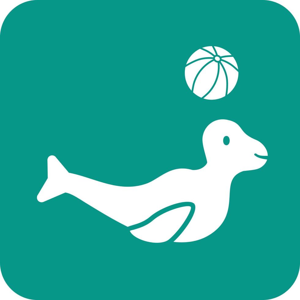 Sea Dog Performing Glyph Round Background Icon vector