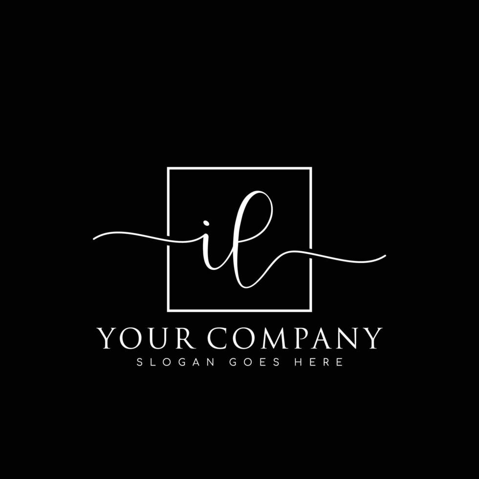 IL Initial handwriting minimalist logo vector