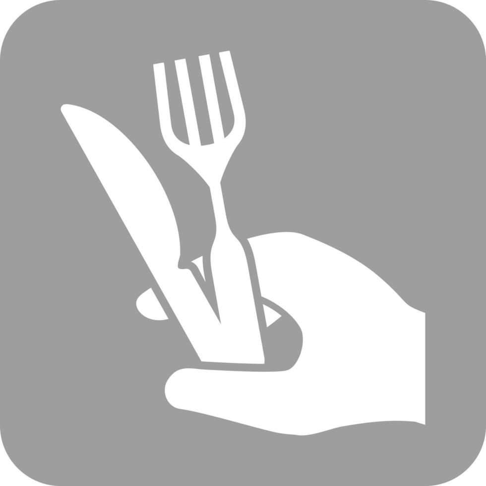 Holding Fork and Knife Glyph Round Background Icon vector