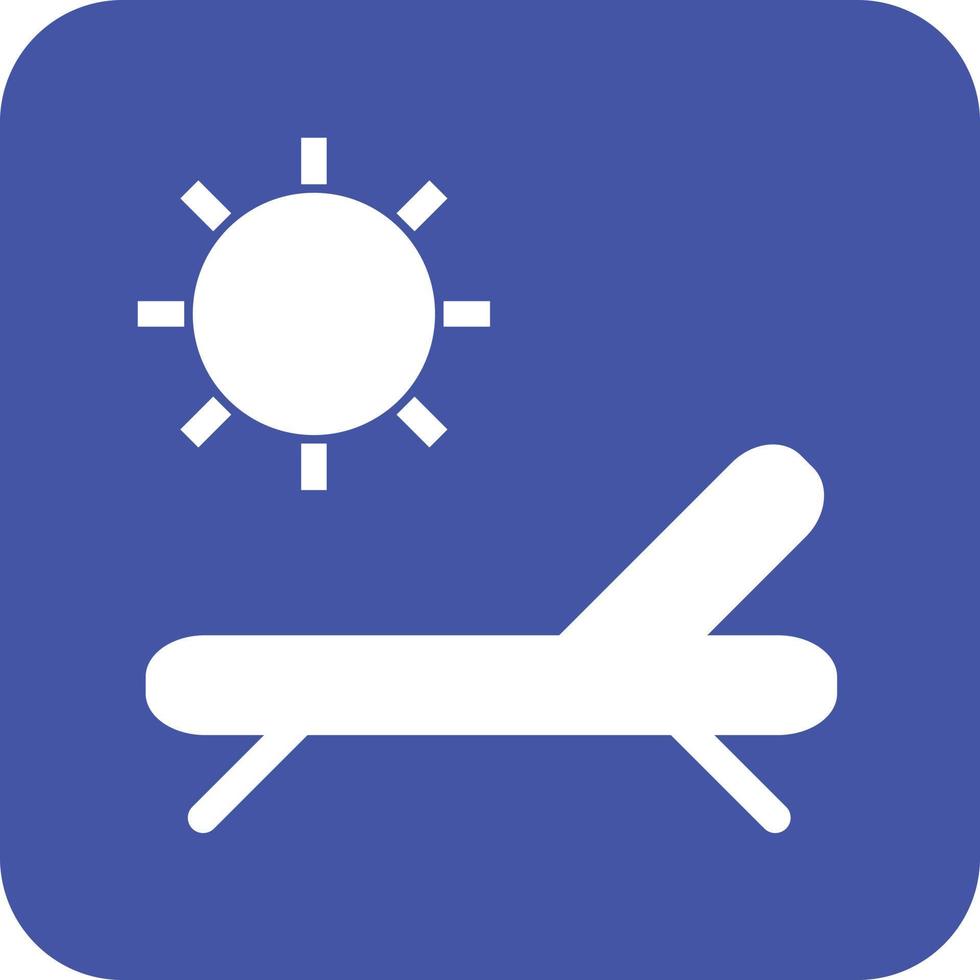 Sunbathe Glyph Round Background Icon vector