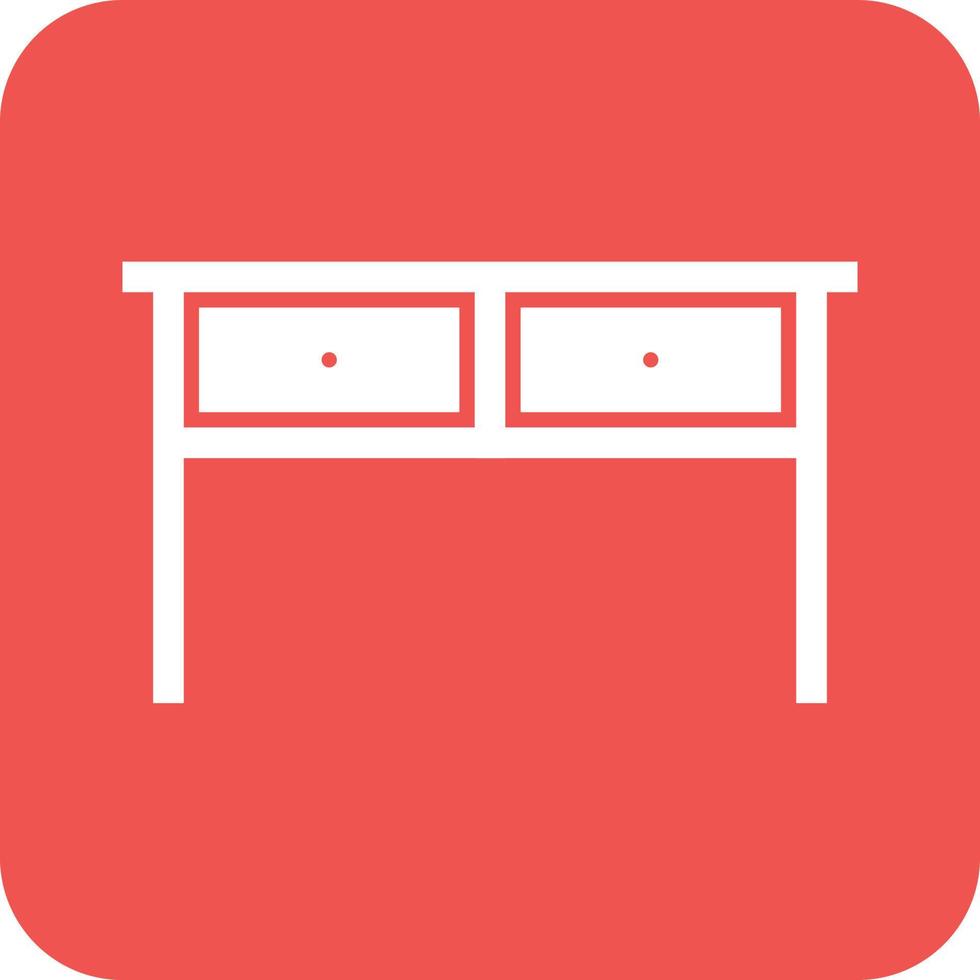Table with Drawers I Glyph Round Background Icon vector