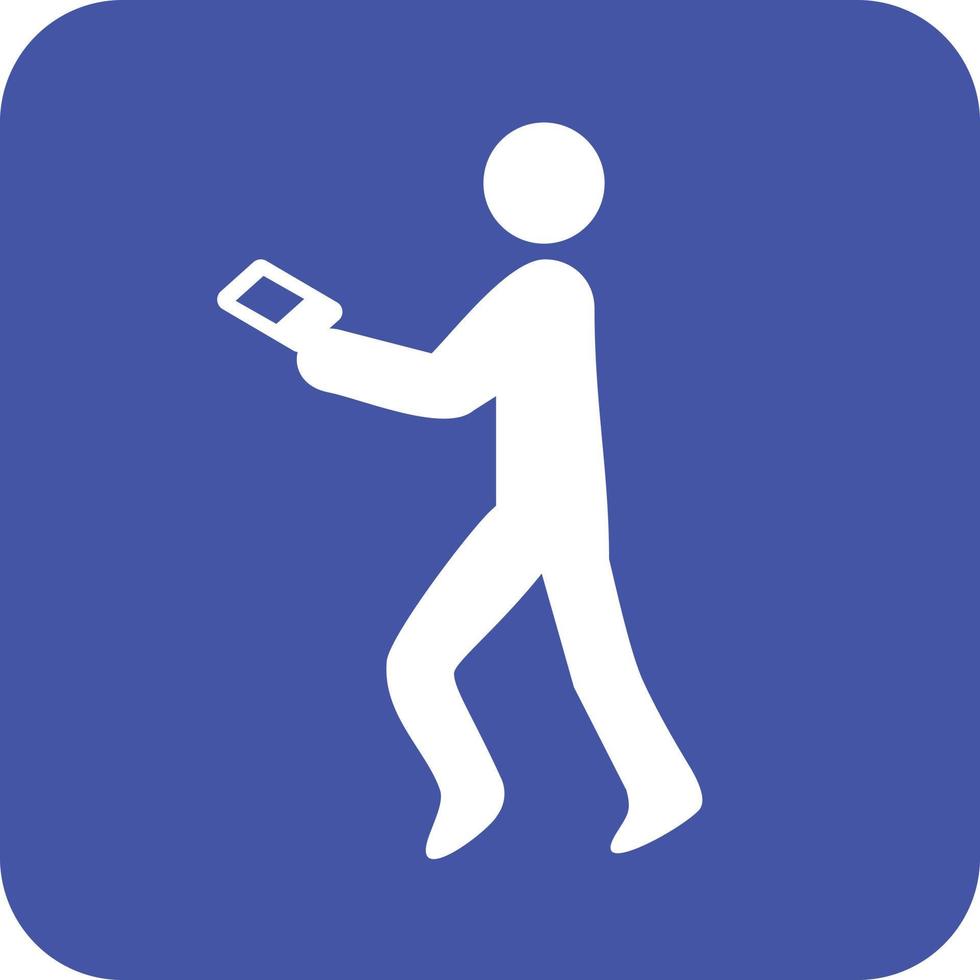 Checking Smartphone Glyph Round Background Icon vector