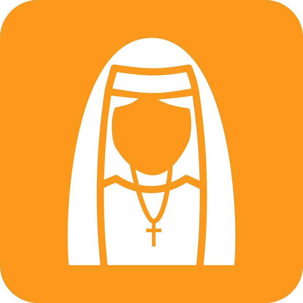 Lady in Nun Dress Glyph Round Background Icon vector