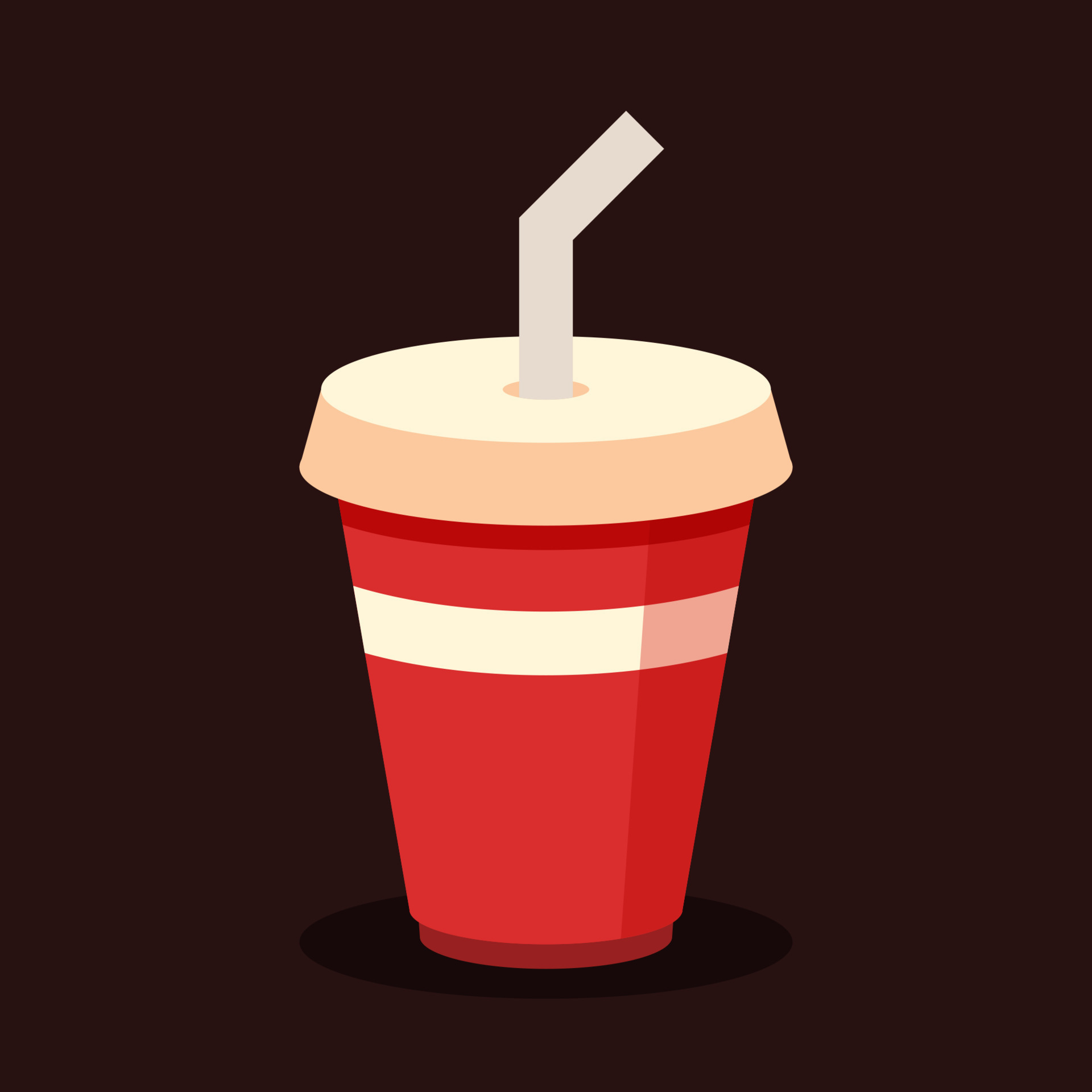 Soda paper cup cartoon icon vector. Disposable paper cup with soda