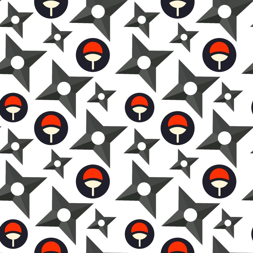 Seamless pattern of shurikens. Vector