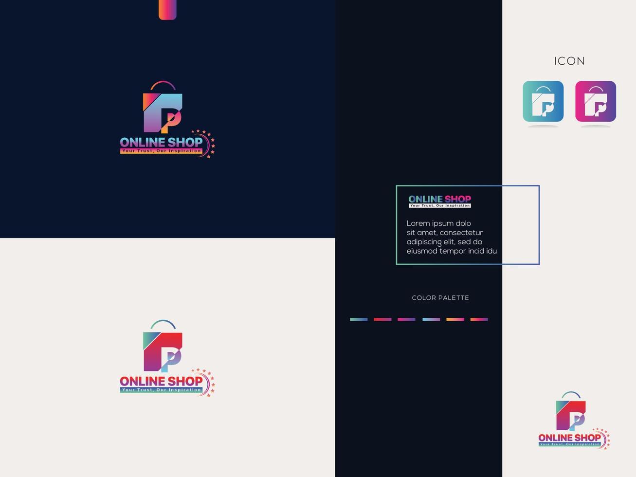 P Online Shop Logo vector