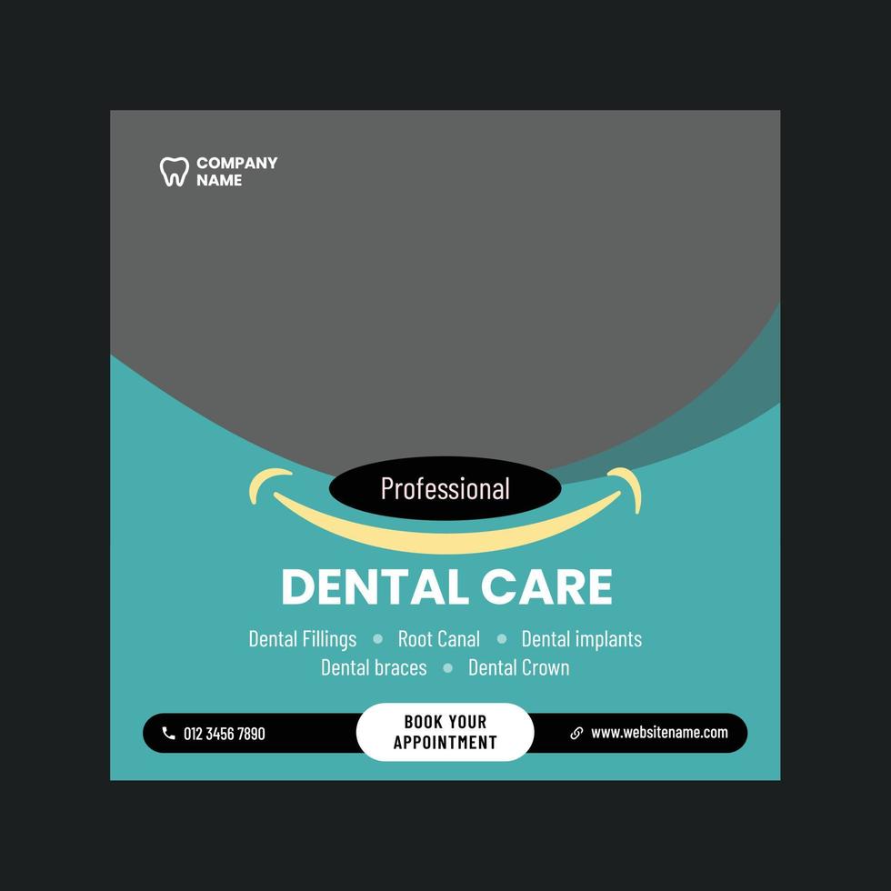 Medical dental care banner social media post template or flyer design vector