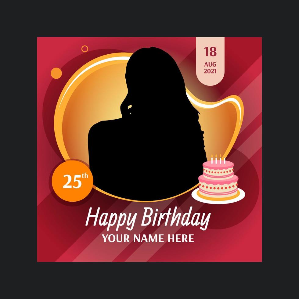 Birthday wish social media post design template vector