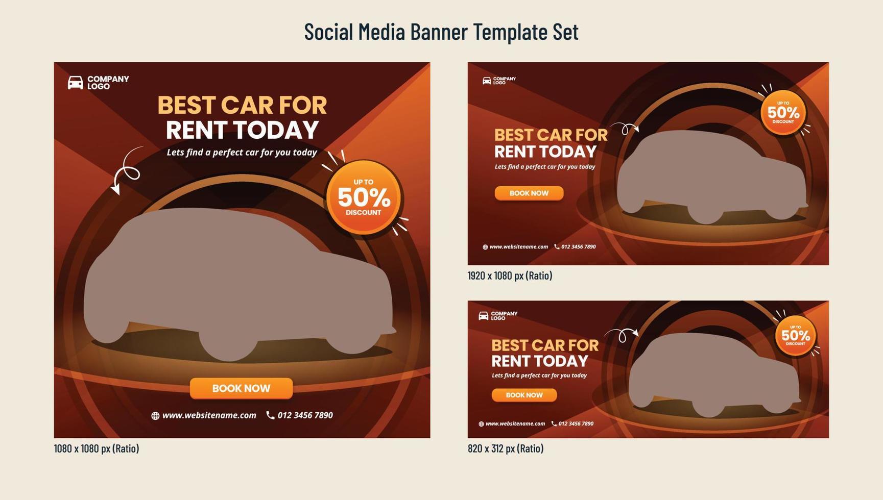 Car rental banner for flyer and social media post template vector