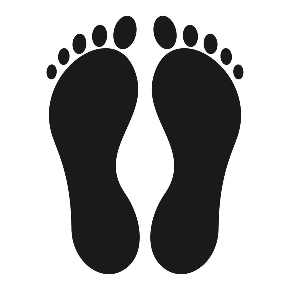 Human footprint. Impression left by a foot on the ground or a surface. Vector illustration.