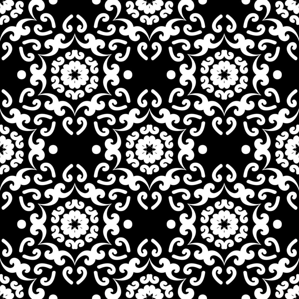 ornamento oriental de patrones sin fisuras. papel tapiz vintage, patrón de vector de encaje. en blanco y negro. ilustración vectorial para tela, azulejo, papel pintado o embalaje.