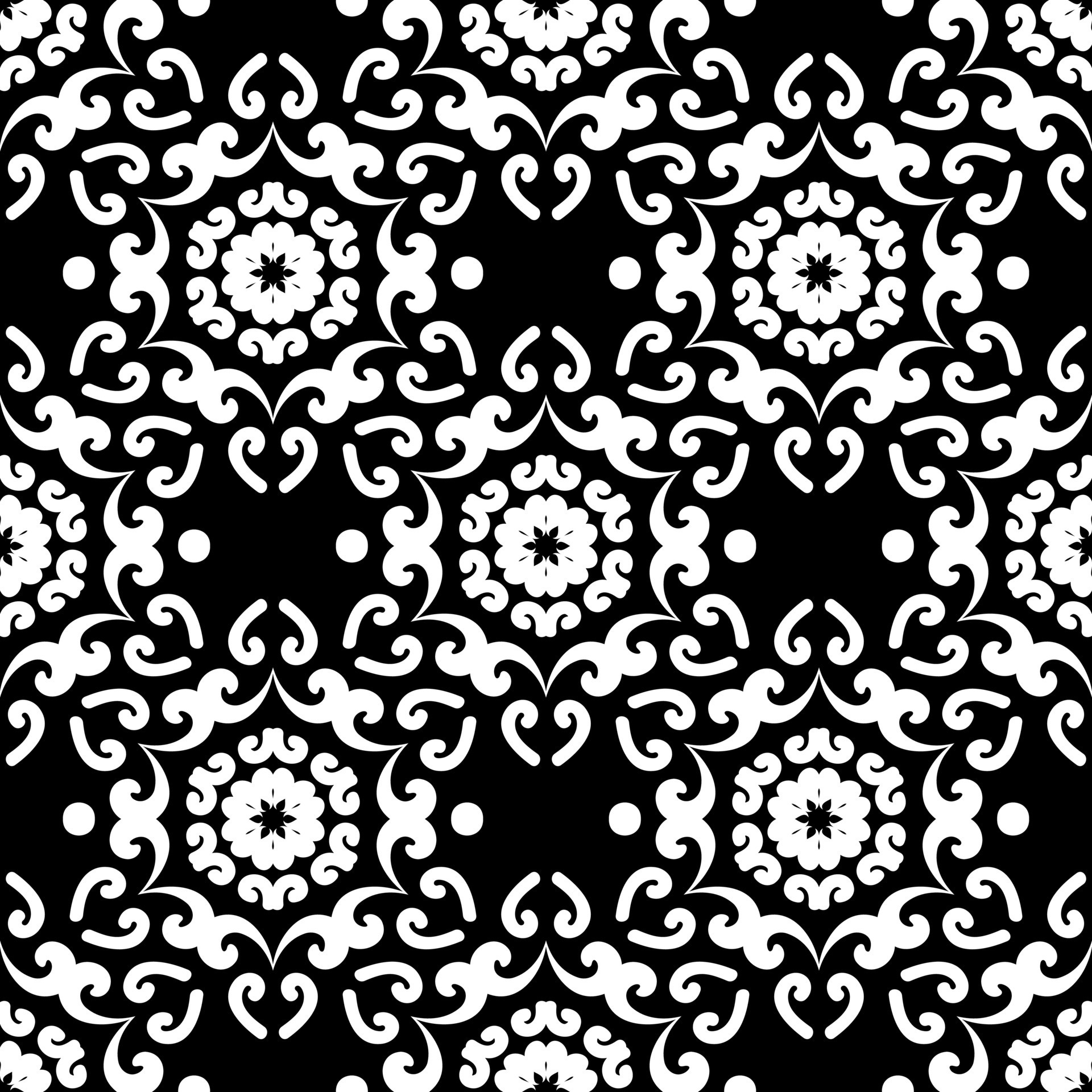 Oriental ornament seamless pattern. Vintage wallpaper, lace vector pattern.  Black and white. Vector illustration. For fabric, tile, wallpaper or  packaging. 13386820 Vector Art at Vecteezy