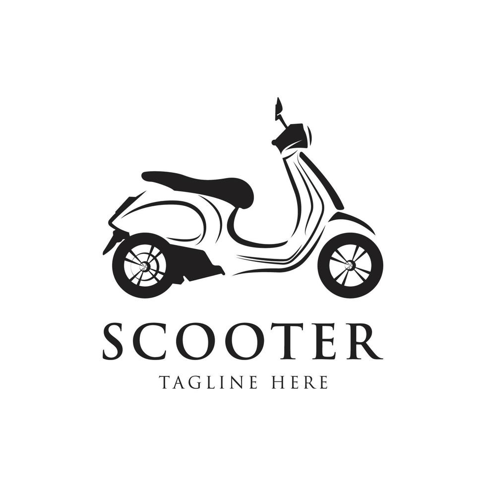 vector aislado de scooter vintage retro para ilustración o diseño de logotipo