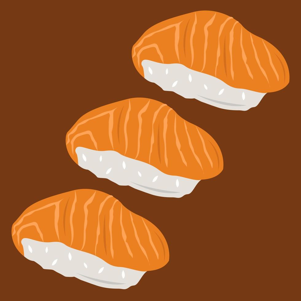 salmón nigiri sushi ilustración vectorial para diseño gráfico y elemento decorativo vector