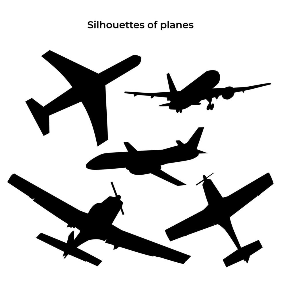 plantilla vectorial de siluetas de aviones. diseño de ilustración de avión. eps 10 vector