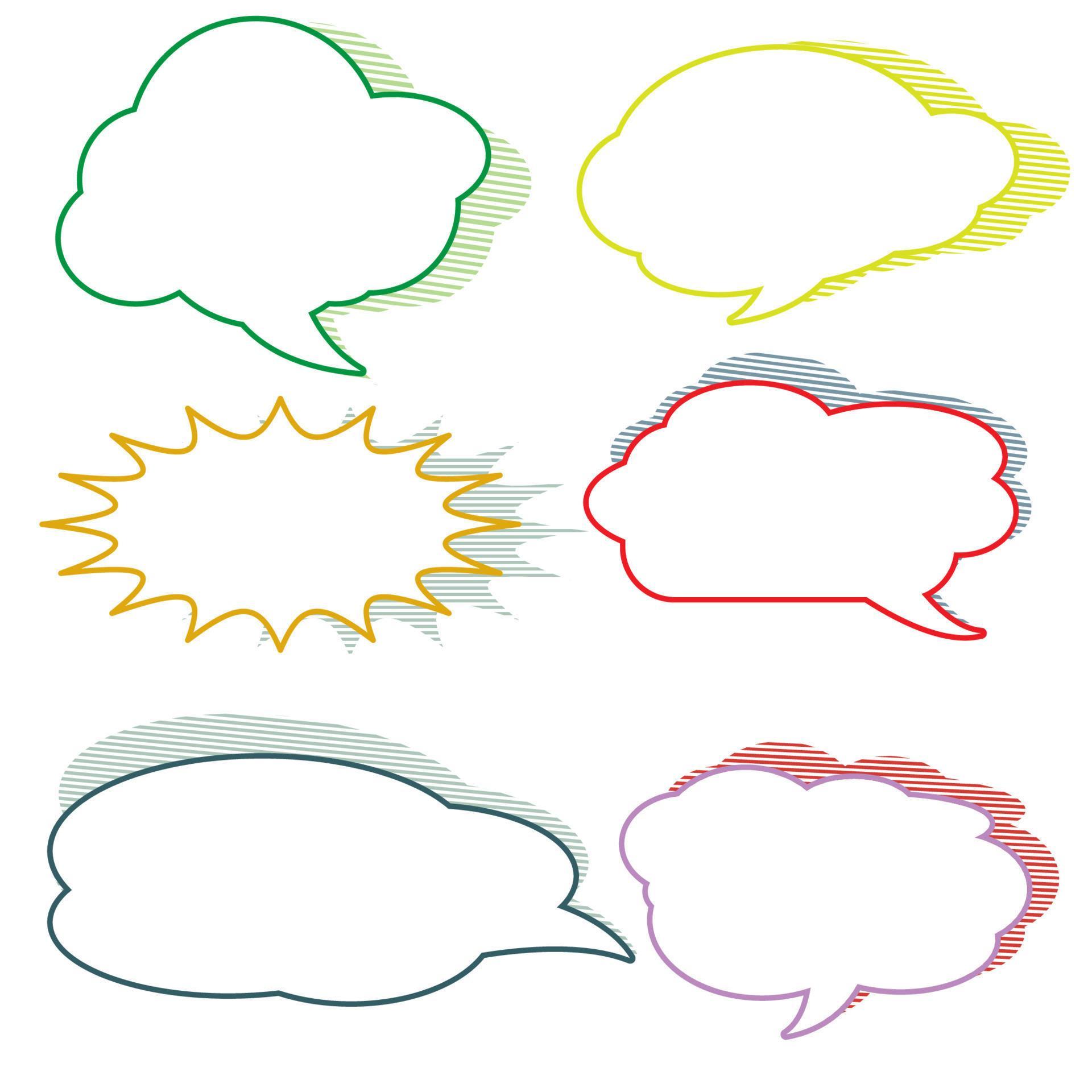 Set of blank baloon template for text chat title think Comic Set of blank baloon template for text chat title think Comic