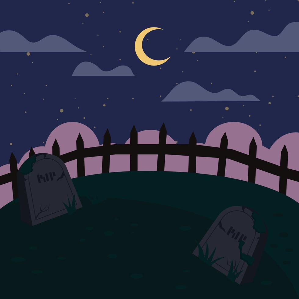 Ghost and graves background vector