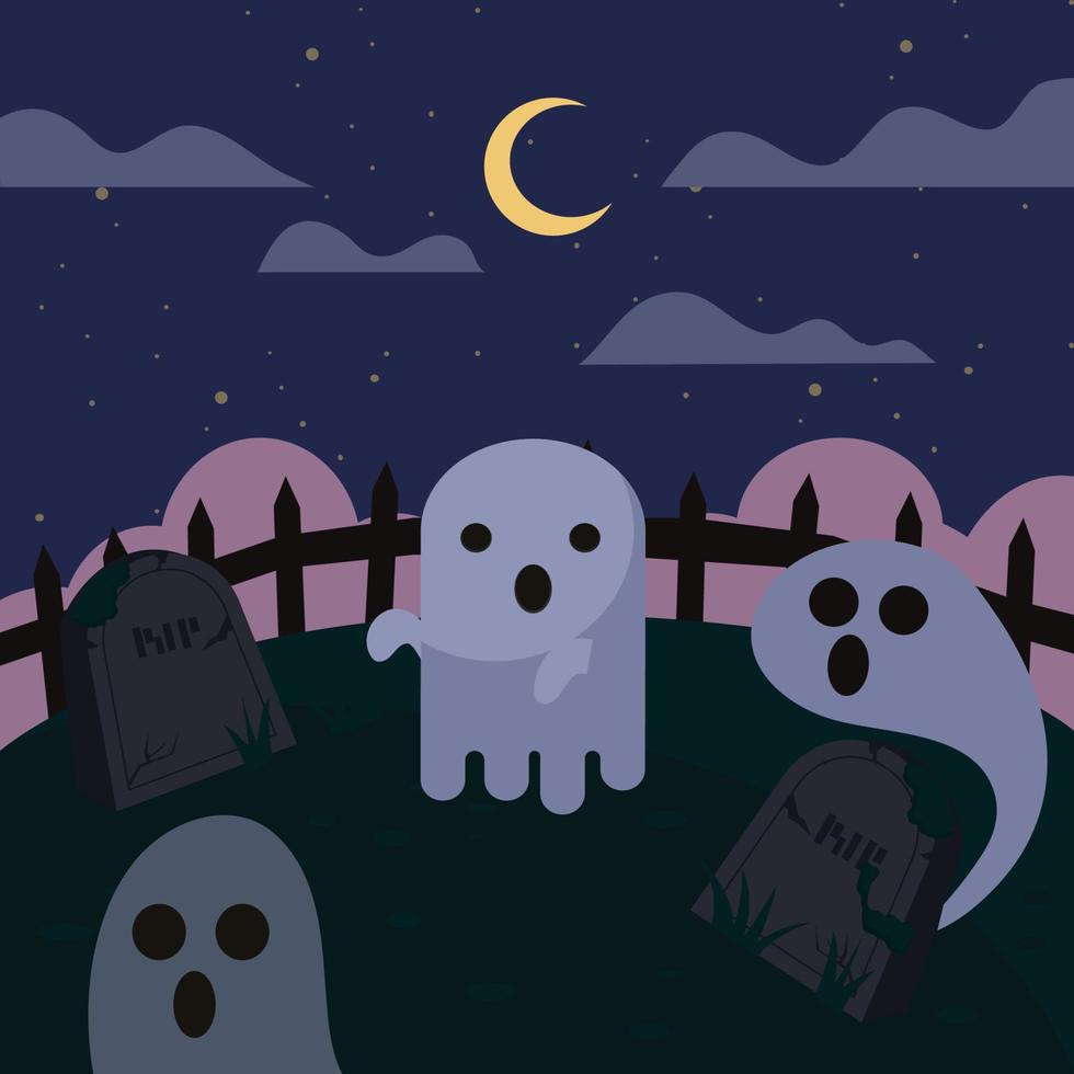 fondo de fantasmas y tumbas vector