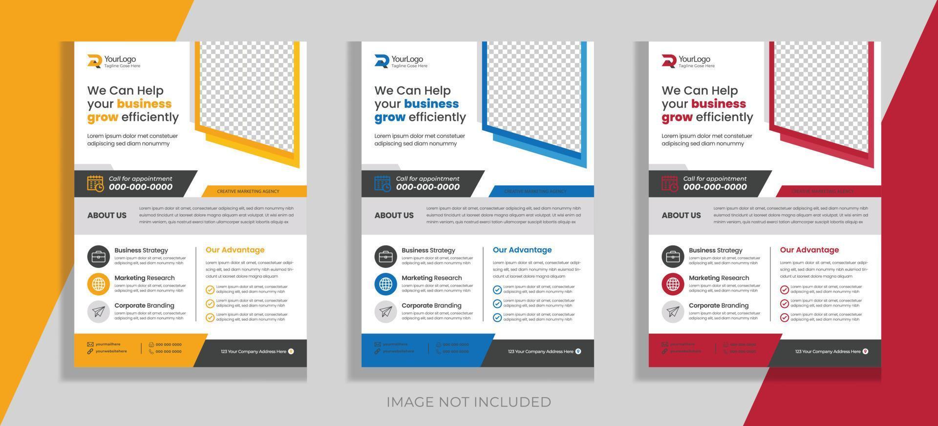 Creative corporate business flyer template design vector
