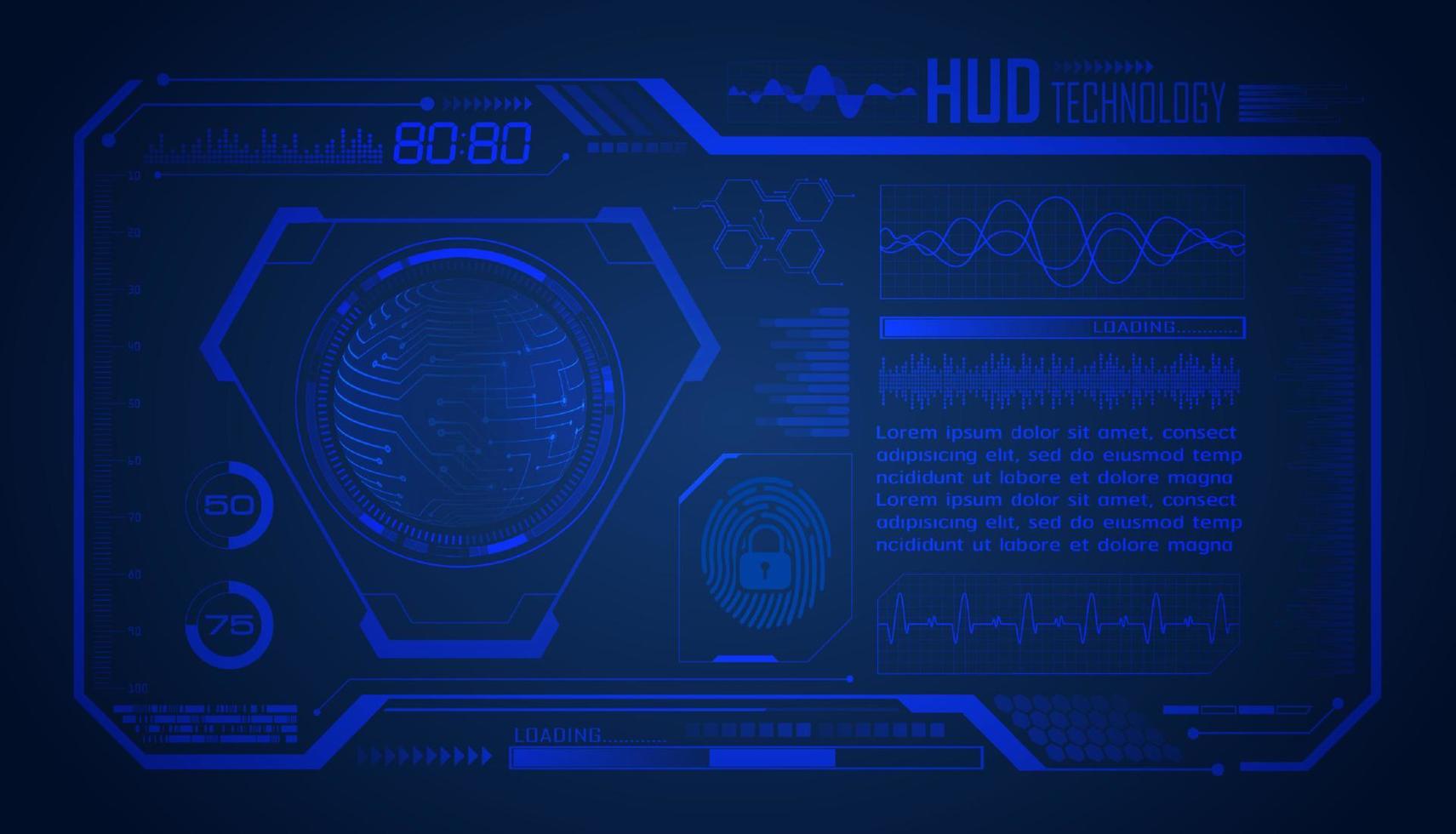 Modern HUD Technology Screen Background vector