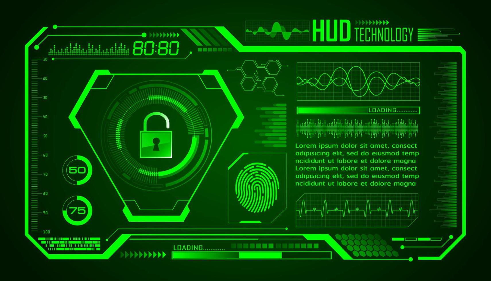 Modern HUD Technology Screen Background vector