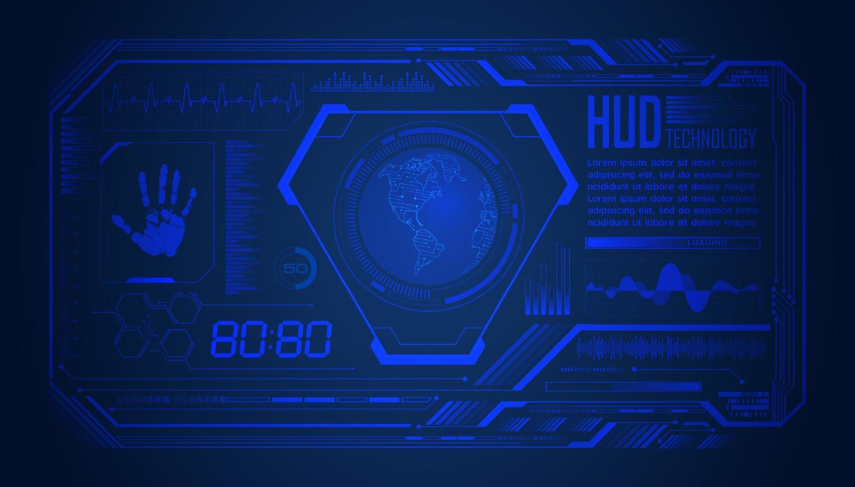 Modern HUD Technology Screen Background vector