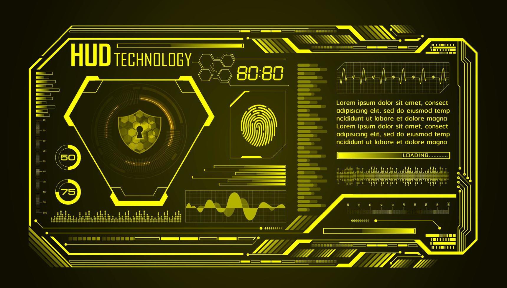 Modern HUD Technology Screen Background vector