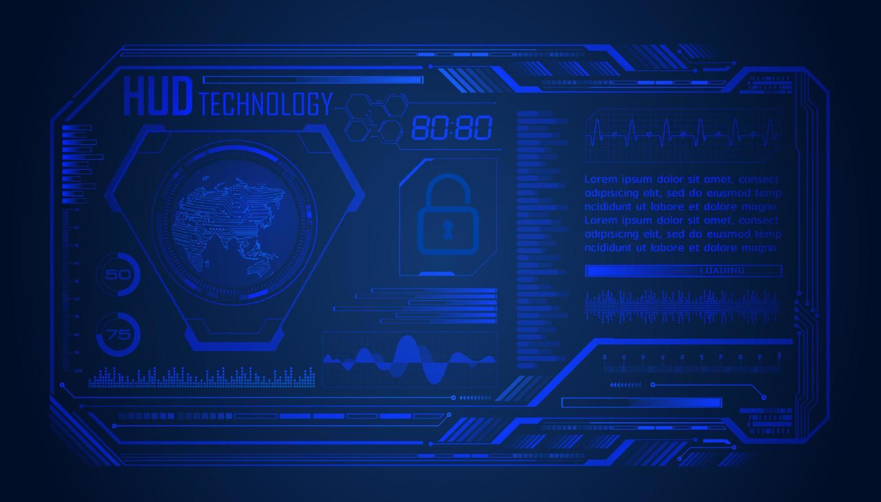 Modern HUD Technology Screen Background vector