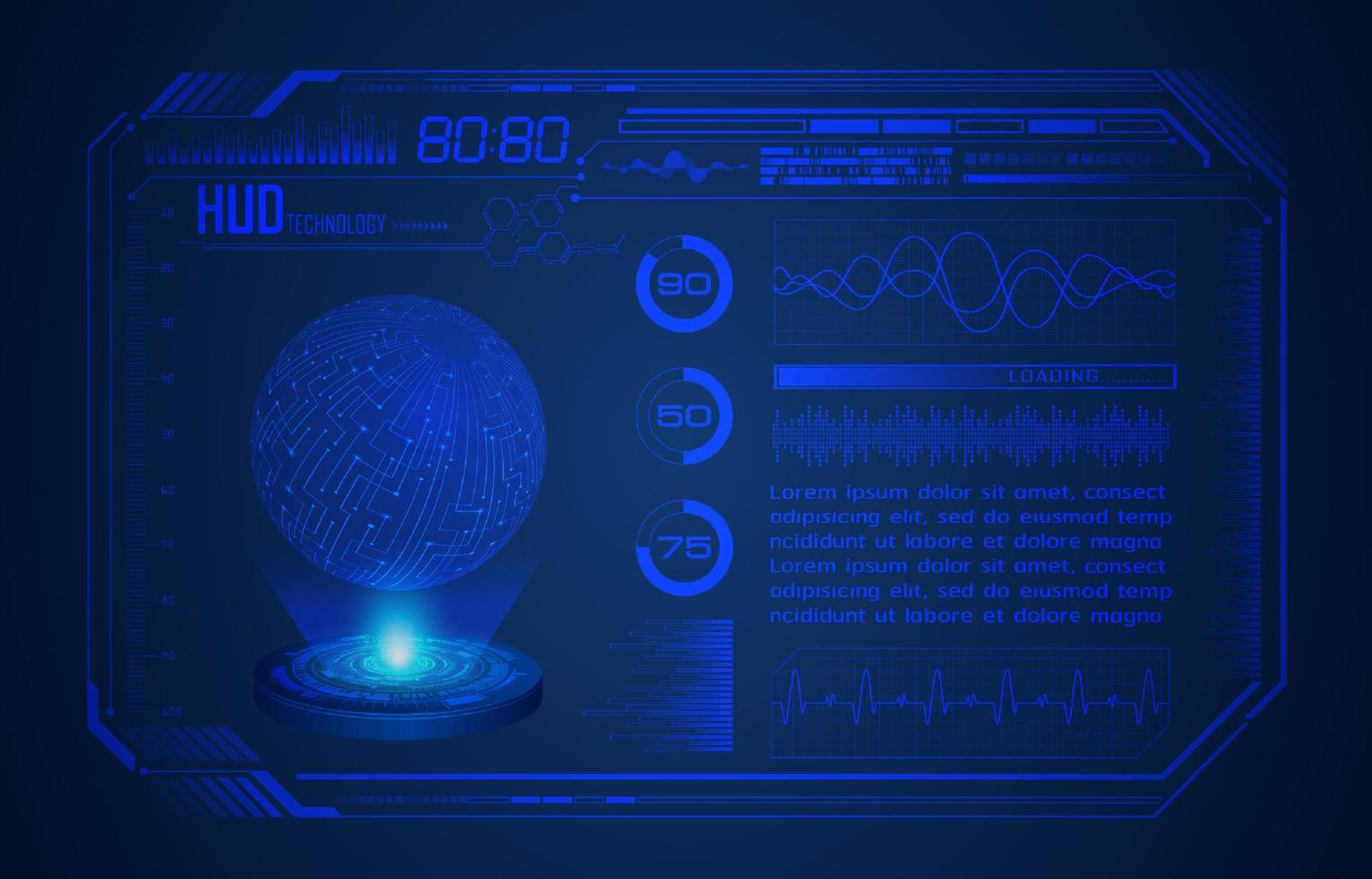 Modern HUD Technology Screen Background vector