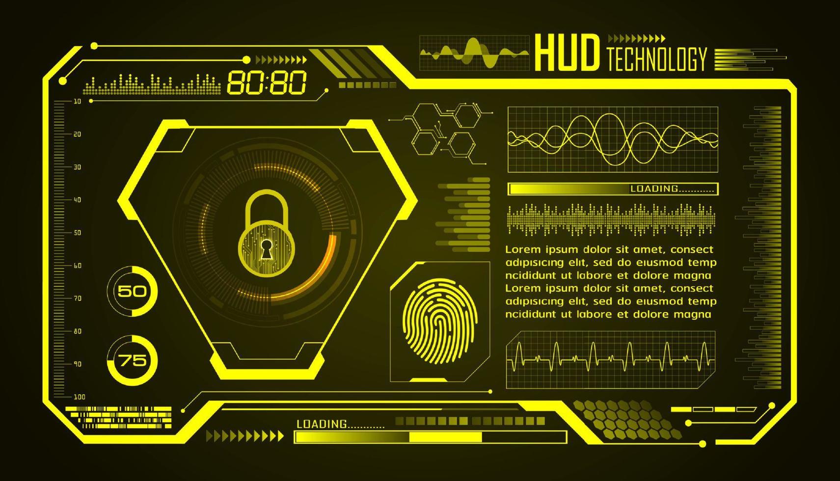 Modern HUD Technology Screen Background vector