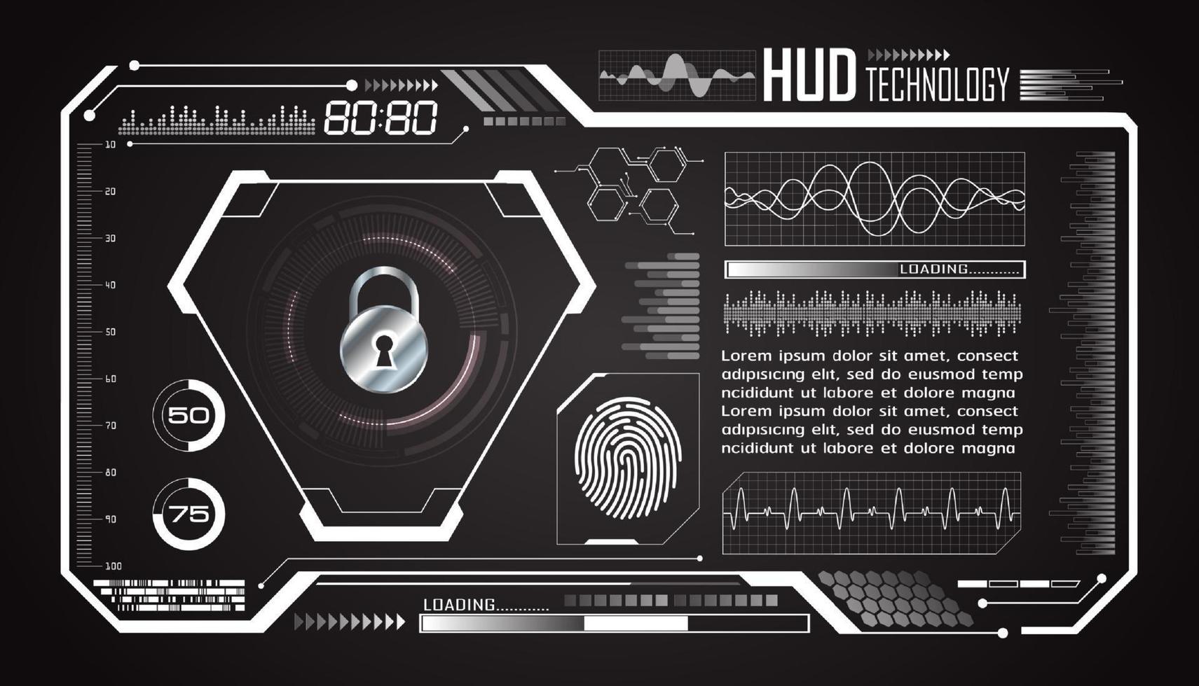 Modern HUD Technology Screen Background vector
