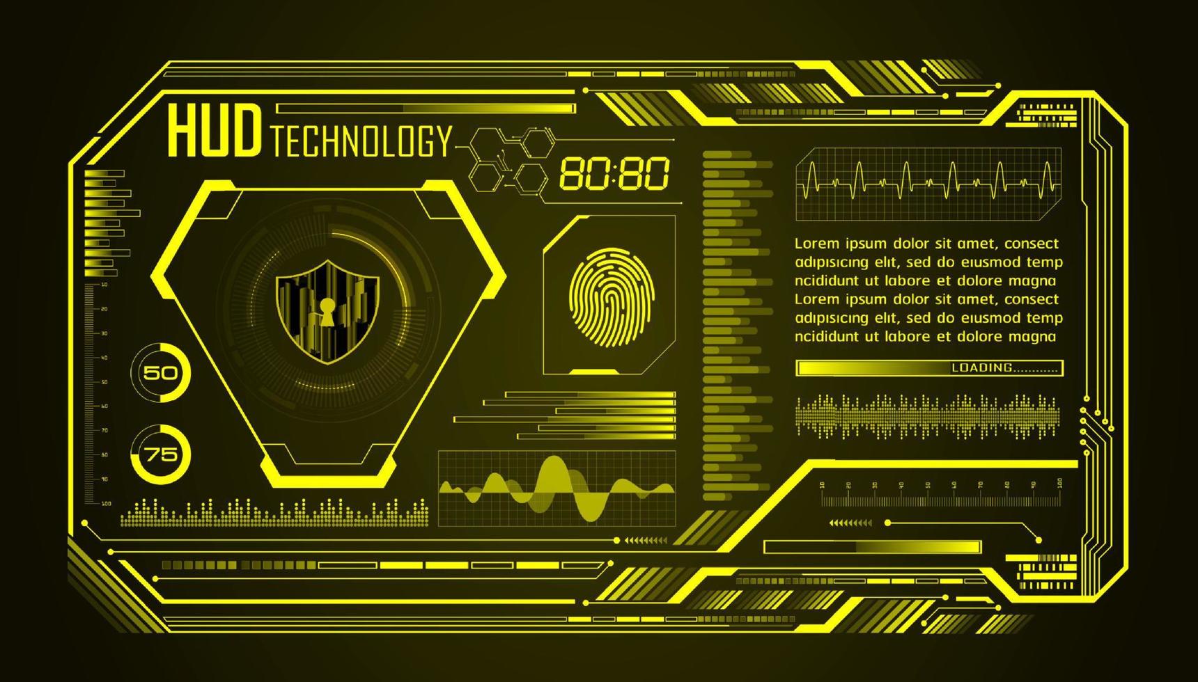 Modern HUD Technology Screen Background vector