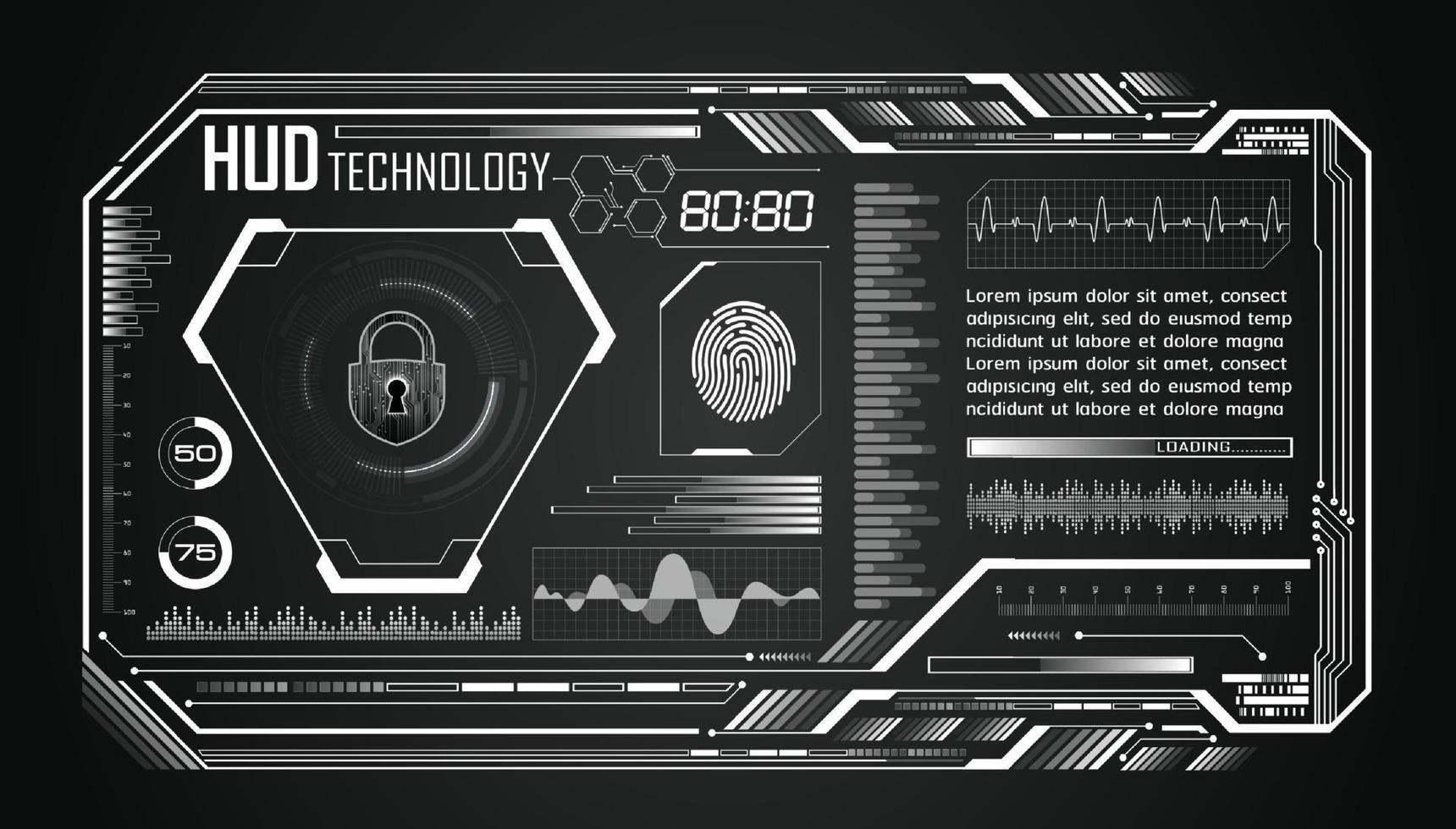 Modern HUD Technology Screen Background vector