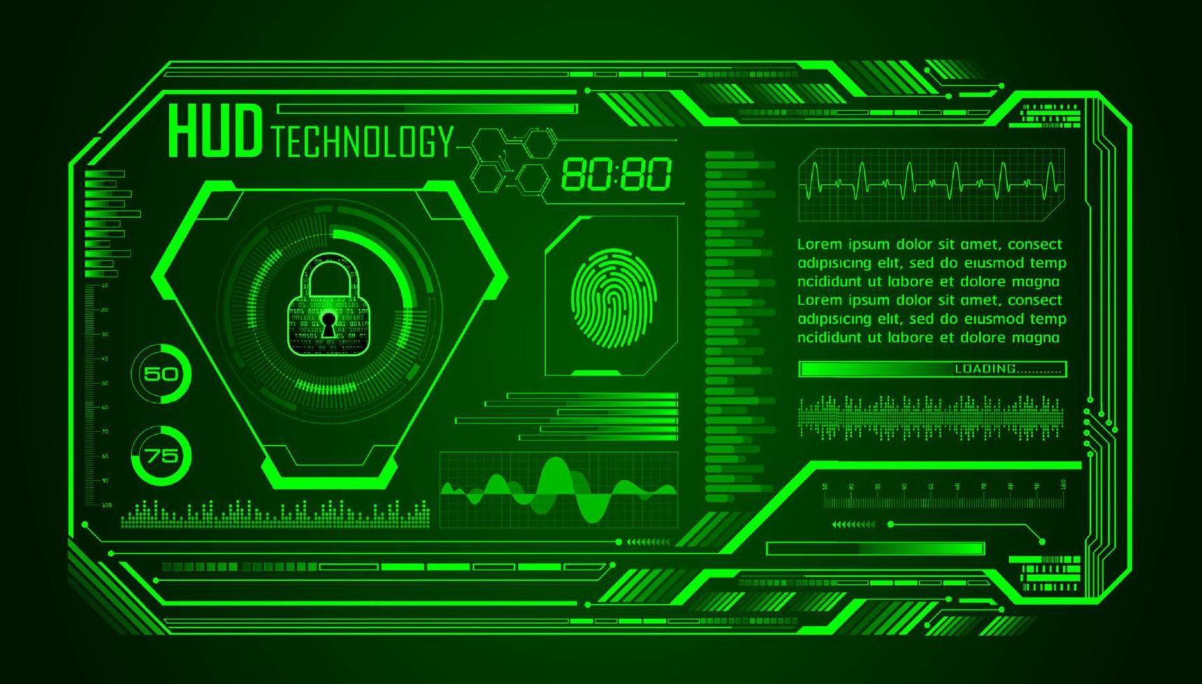 Modern HUD Technology Screen Background vector