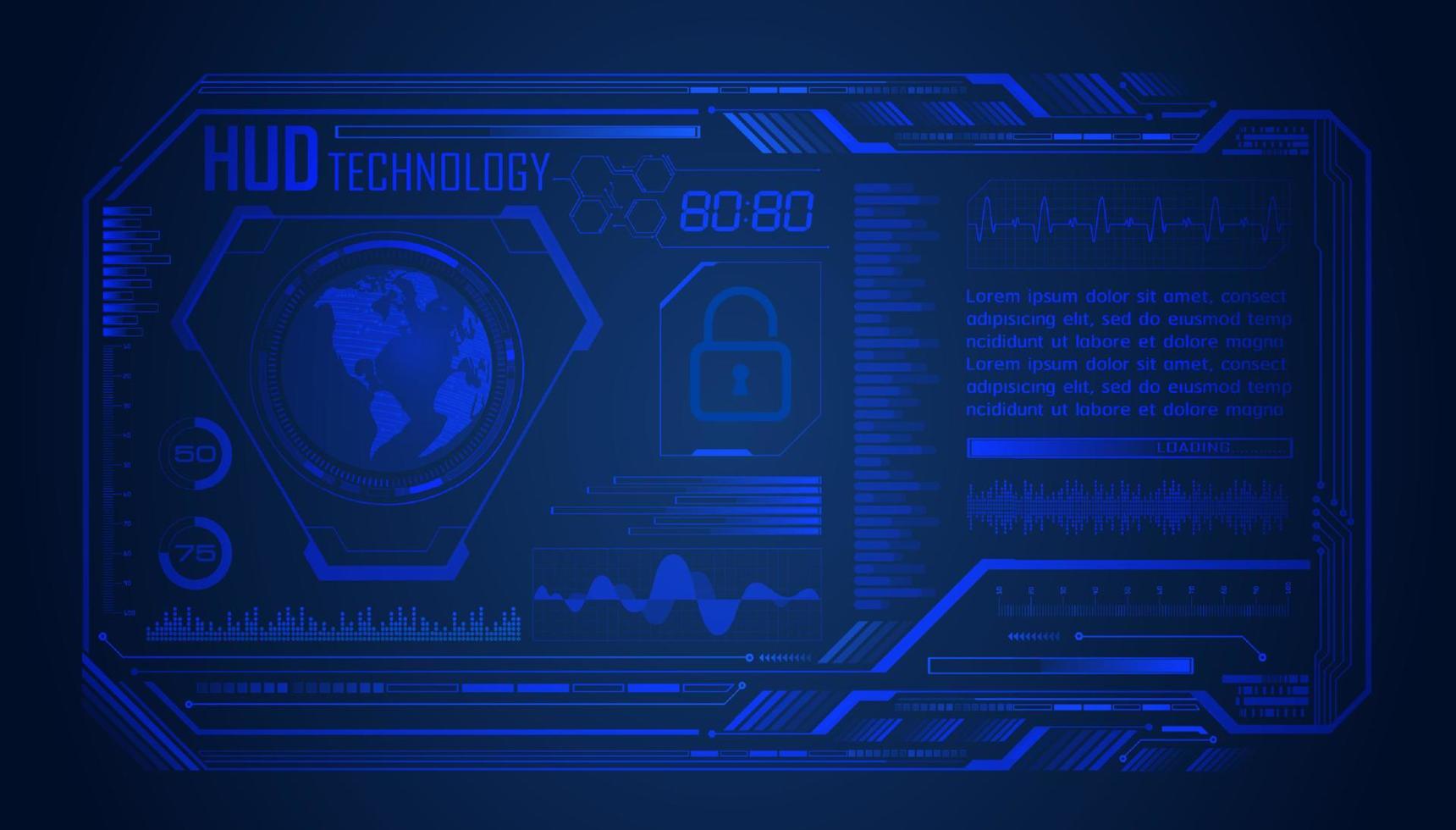Modern HUD Technology Screen Background vector