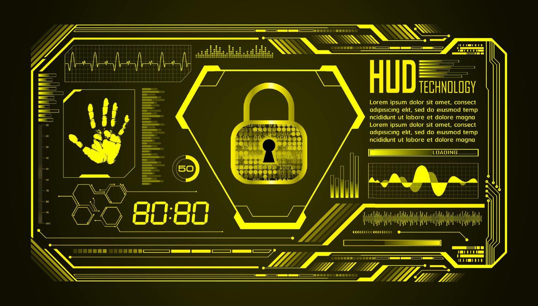 Modern HUD Technology Screen Background vector