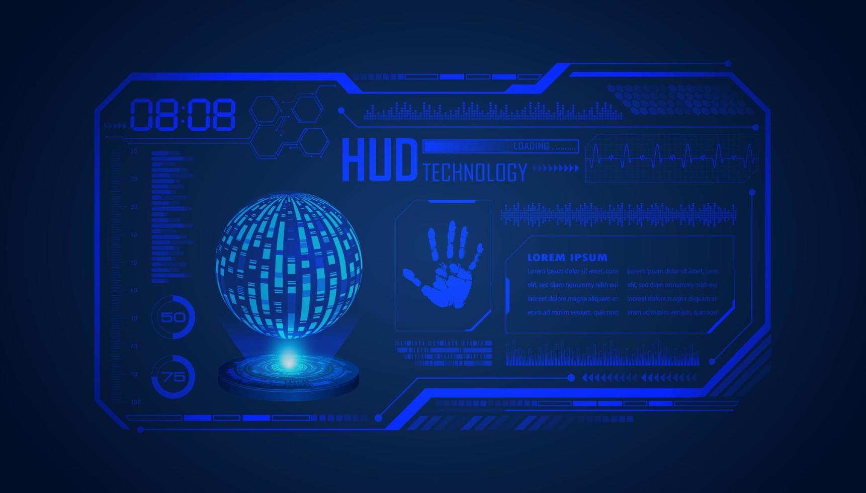 Modern HUD Technology Screen Background vector