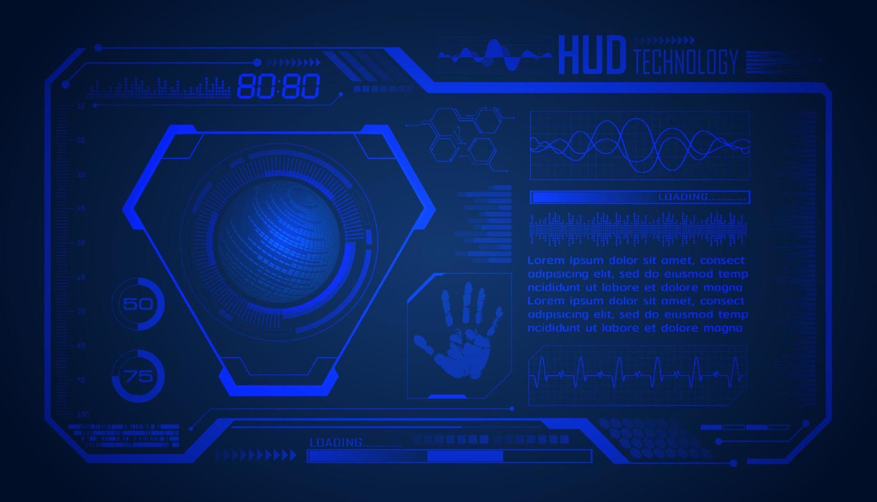 Modern HUD Technology Screen Background vector