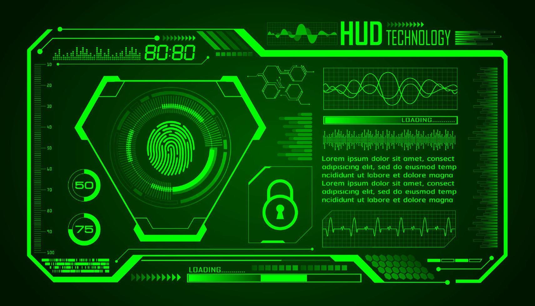 Modern HUD Technology Screen Background vector