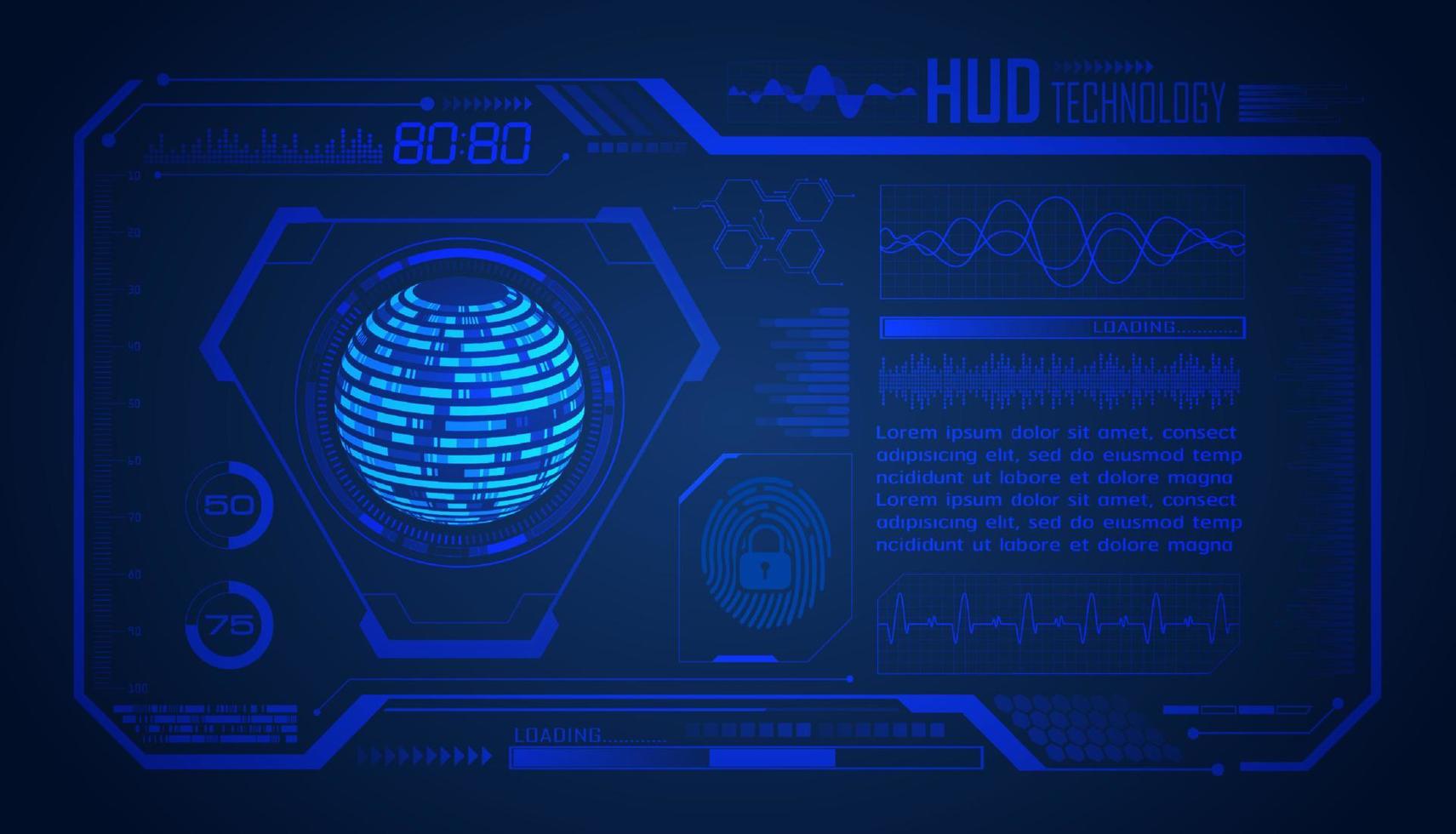 Modern HUD Technology Screen Background vector